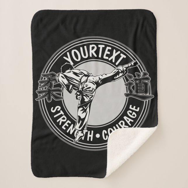 Cobertor Sherpa Artes Marciais Personalizadas JUDO Japão Combate E (Frente)