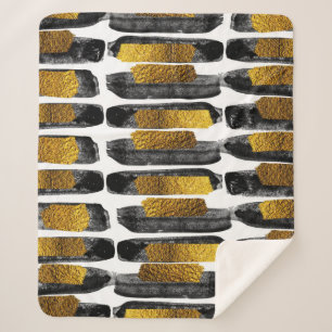 Cobertor Sherpa Artista dourado: Abstrato preto e Dourado