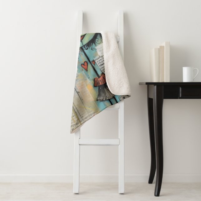 Cobertor Sherpa ArtLady 13 Encantada e angustiada (In Situ)