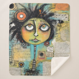 Cobertor Sherpa ArtLady 19 Encantada e angustiada