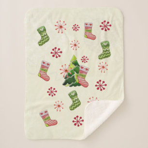 Cobertor Sherpa Árvore de Natal e Whimsey