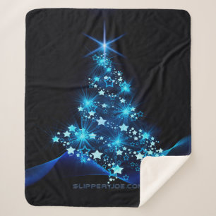 Cobertor Sherpa Árvore de Natal estilizada e brilhante da Slippery