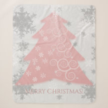 Árvore de Natal Festiva Rosa Sherpa Blanket
