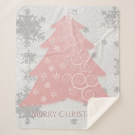 Cobertor Sherpa Árvore de Natal Festiva Rosa Sherpa Blanket