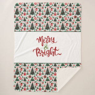 Cobertor Sherpa Árvore de Natal, presentes, cana doce