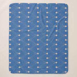 Cobertor Sherpa Árvore de Natal simples e elegante, azul e branco