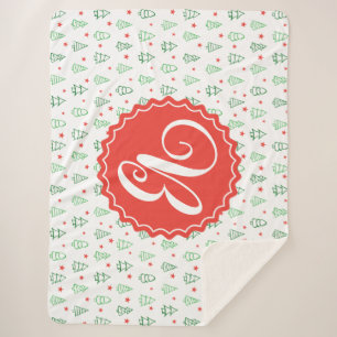 Cobertor Sherpa Árvore de Natal Vermelha e Verde