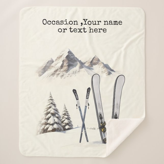 Cobertor Sherpa Árvore de neve russa de aquarela (Frente)