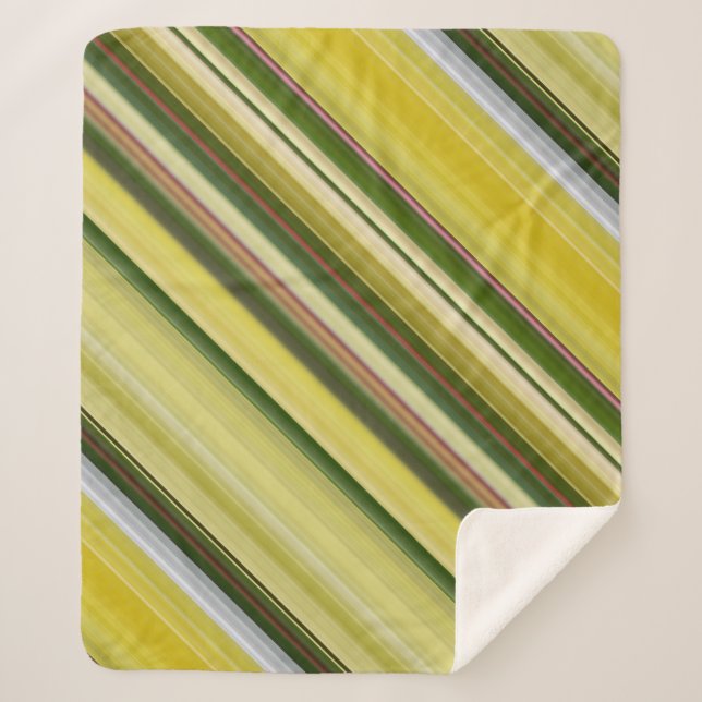 Cobertor Sherpa Árvore Limão Amarelo e Faixa Verde (Frente)