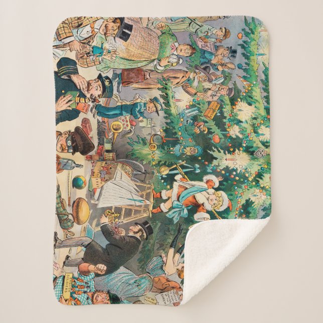 Cobertor Sherpa Árvore Natal (1902) (Frente)