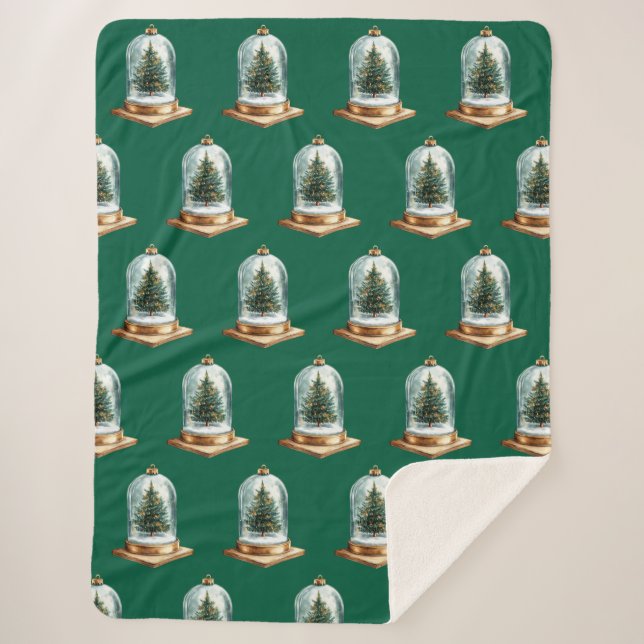 Cobertor Sherpa Árvore Verde de Natal (Frente)