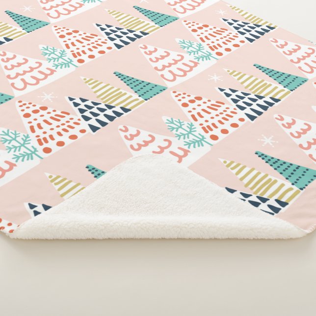 Cobertor Sherpa Árvores de Natal Whimsical (3/4)