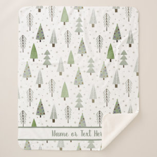 Cobertor Sherpa Árvores de Pinheiros de Natal Modernos - Personali