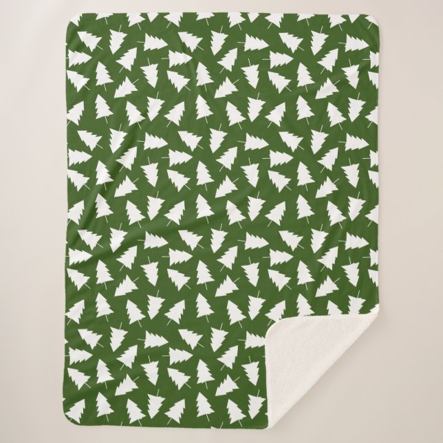 Cobertor Sherpa Árvores Evergreen bonito (Frente)