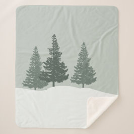 Cobertor Sherpa Árvores Florestais Wonderland de inverno