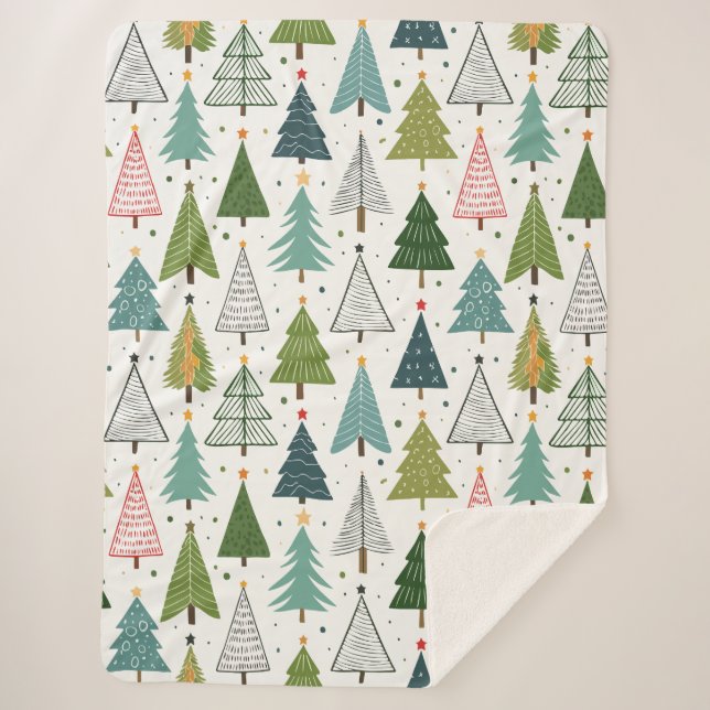 Cobertor Sherpa Árvores Retroativas (Frente)