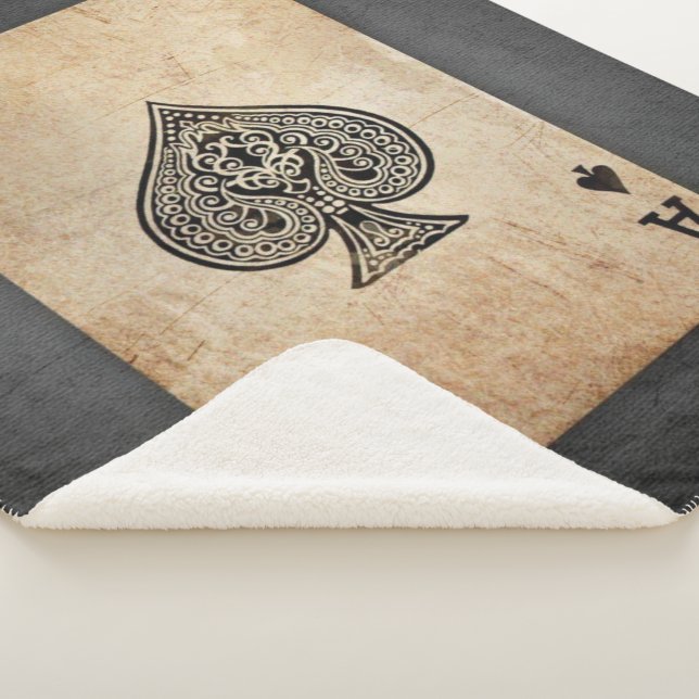 Cobertor Sherpa Ás de travesseiro decorativo de espadas (3/4)