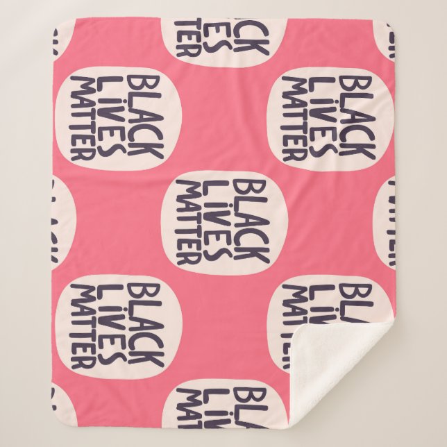 Cobertor Sherpa As vidas negras têm matéria, padrão caligráfico (Frente)