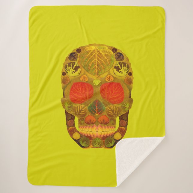 Cobertor Sherpa Aspen Folha Crânio 12 (Frente)