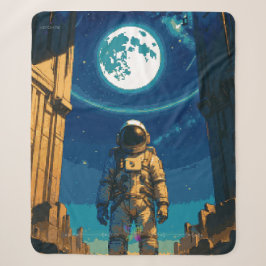 Cobertor Sherpa Astronauta Sob o Portão Celestial Premium