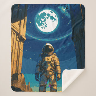 Cobertor Sherpa Astronauta Sob o Portão Celestial Premium