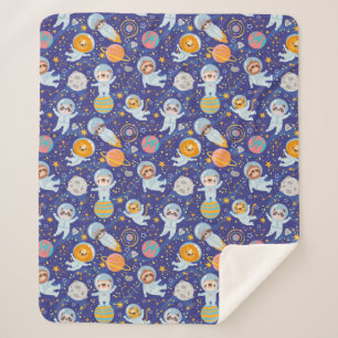 Cobertor Sherpa Astronautas de animais cúpulos Sherpa Blanket