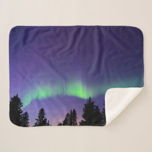 Cobertor Sherpa Aurora Boreal & Árvores Manitoba, Canadá