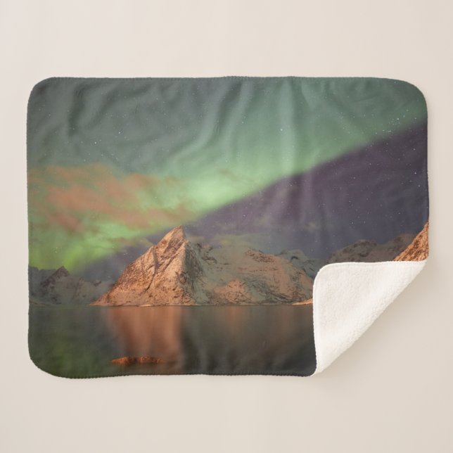 Cobertor Sherpa Aurora Borealis, Luzes Polares (Frente (Horizontal))
