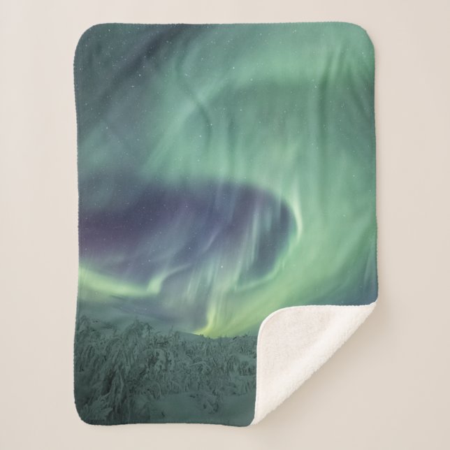 Cobertor Sherpa Aurora Borealis Nature Photo (Frente)