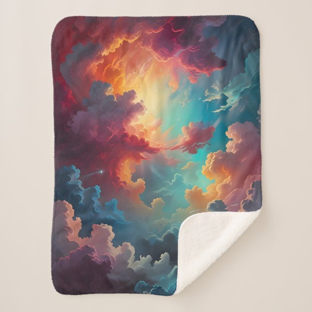 Cobertor Sherpa Aurora nas Nuvens (Frente)