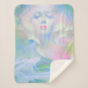 Cobertor Sherpa Aurora por Clive Henry pastel light