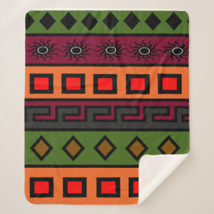 Cobertor Sherpa autêntico ornamentado africano