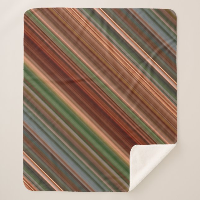 Cobertor Sherpa Autumn Baldcypress Rust, Peach e Green Strike (Frente)