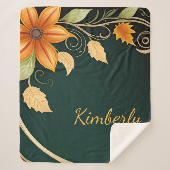 Cobertor Sherpa Autumn Blossom Elegance (Frente)