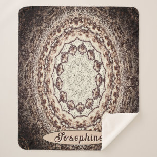 Cobertor Sherpa Autumn Brown Mandala Personalizado