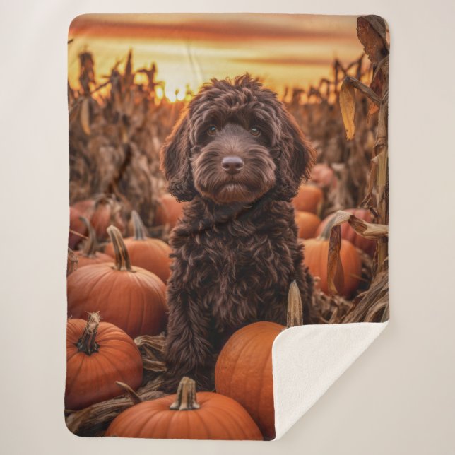 Cobertor Sherpa Autumn Labradoodle (Frente)