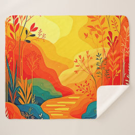 Cobertor Sherpa Autumn Landscape Art