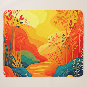 Cobertor Sherpa Autumn Landscape Art
