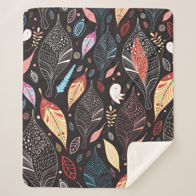 Cobertor Sherpa Autumn leaf texture (Frente)