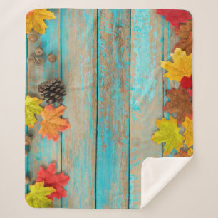 Cobertor Sherpa Autumn Maple: Pinecone Nature Frame.