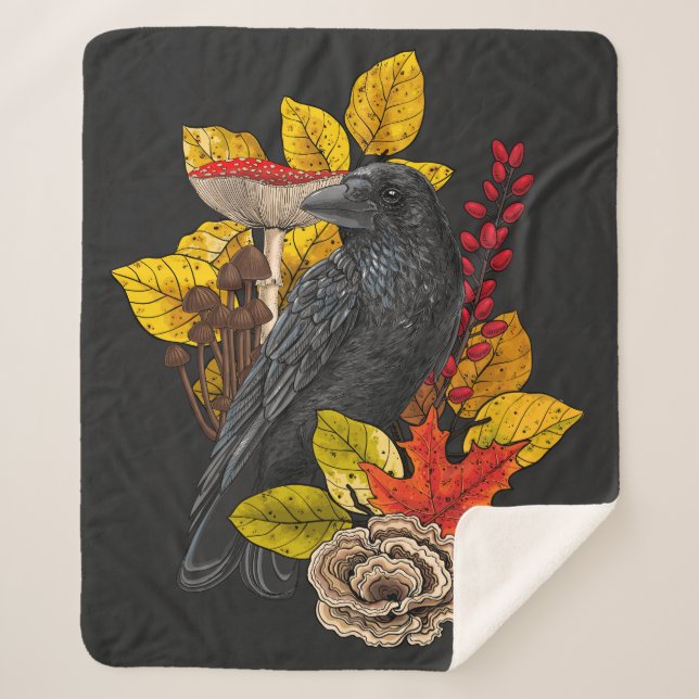 Cobertor Sherpa Autumn raven 2 (Frente)