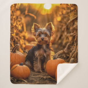 Cobertor Sherpa Autumn Yorkie Pup