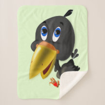 Ave com coração doado bebê Sherpa Blanket