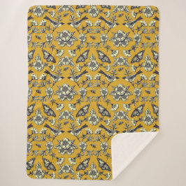Cobertor Sherpa Aves Amarelas e Marinhos de mostarda, Borboletas e