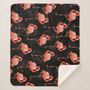 Cobertor Sherpa Aves Flamingos: Design de têxteis de vindima