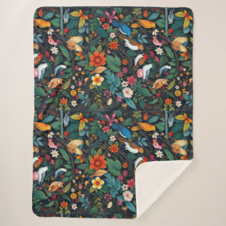 Cobertor Sherpa Aves na Natureza