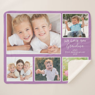 Cobertor Sherpa Avó 5 Foto Roxo