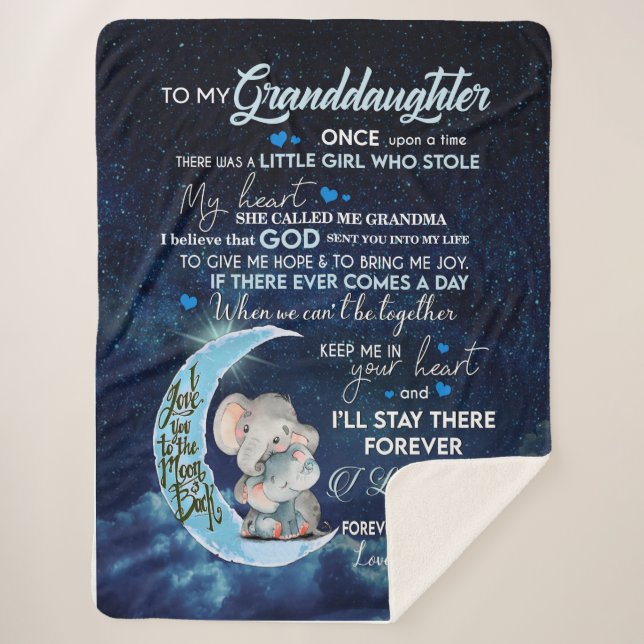 Cobertor Sherpa Avô da neta | Carta À Minha neta (Frente)