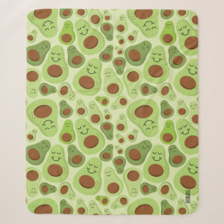 Cobertor Sherpa Avocado Happy Little Avos Hass Avocados Patterno