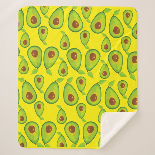 Cobertor Sherpa Avocado Love Pattern - Tastia Avocado Lover (Frente)